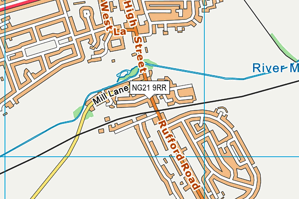 NG21 9RR map - OS VectorMap District (Ordnance Survey)