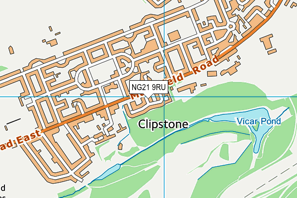 NG21 9RU map - OS VectorMap District (Ordnance Survey)