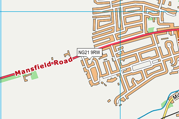NG21 9RW map - OS VectorMap District (Ordnance Survey)