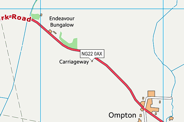 NG22 0AX map - OS VectorMap District (Ordnance Survey)