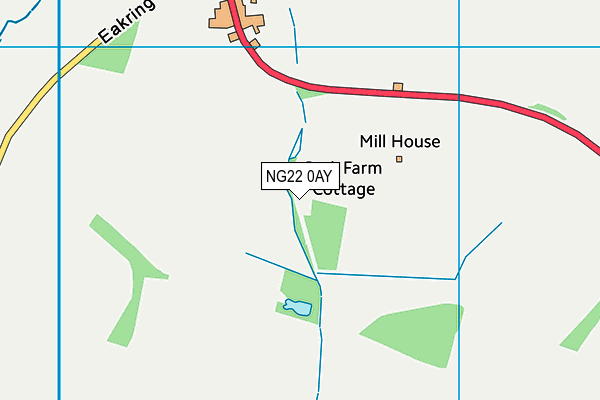 NG22 0AY map - OS VectorMap District (Ordnance Survey)