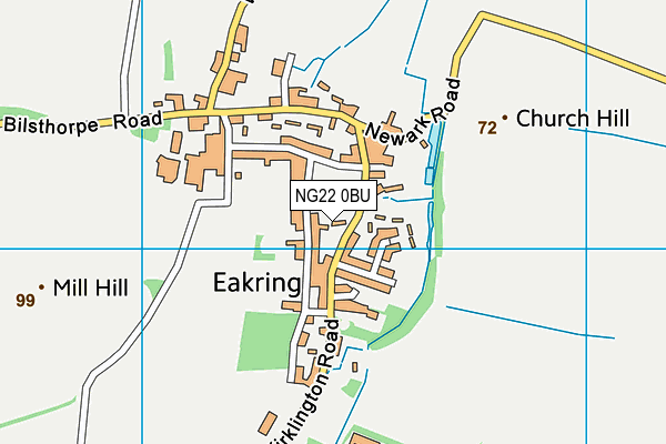 NG22 0BU map - OS VectorMap District (Ordnance Survey)