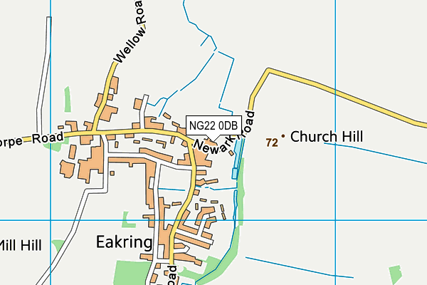 NG22 0DB map - OS VectorMap District (Ordnance Survey)