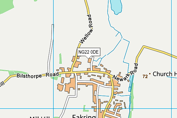 NG22 0DE map - OS VectorMap District (Ordnance Survey)