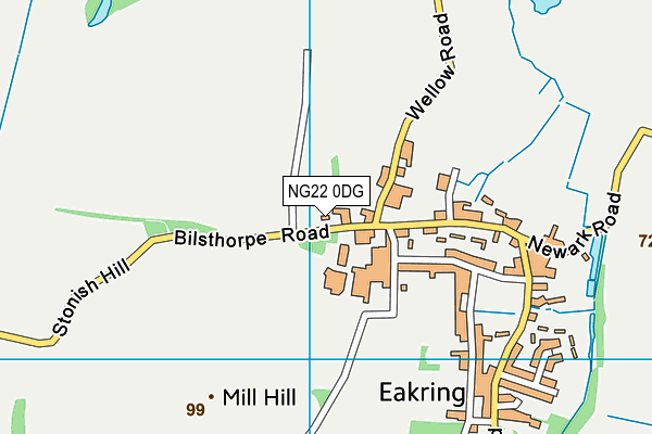 NG22 0DG map - OS VectorMap District (Ordnance Survey)