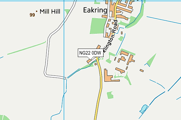 NG22 0DW map - OS VectorMap District (Ordnance Survey)