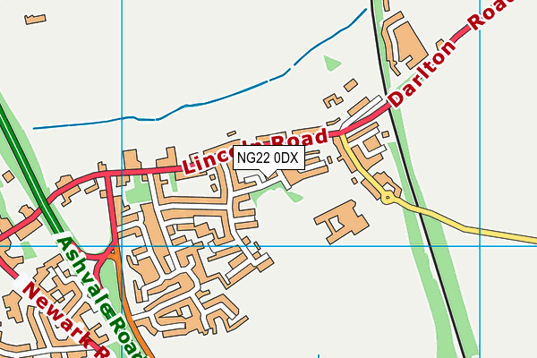 NG22 0DX map - OS VectorMap District (Ordnance Survey)