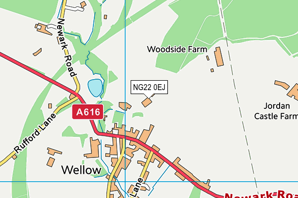 NG22 0EJ map - OS VectorMap District (Ordnance Survey)