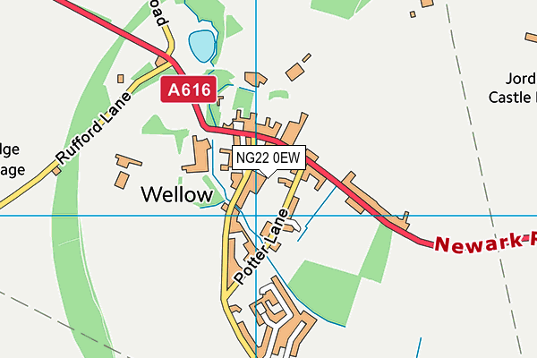 NG22 0EW map - OS VectorMap District (Ordnance Survey)