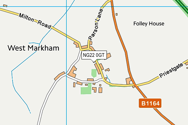 NG22 0GT map - OS VectorMap District (Ordnance Survey)