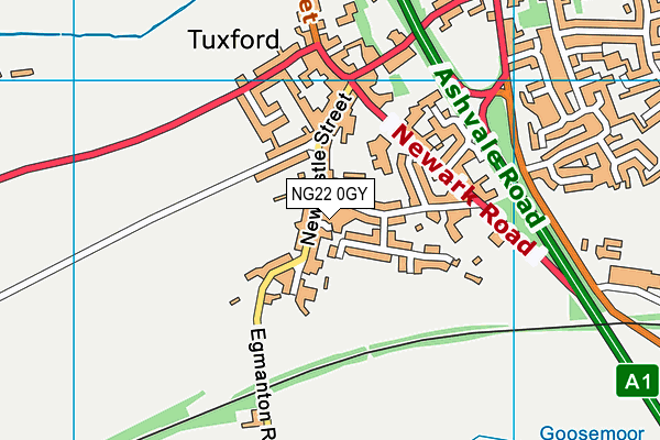 NG22 0GY map - OS VectorMap District (Ordnance Survey)