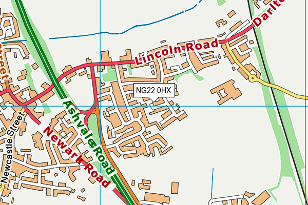 NG22 0HX map - OS VectorMap District (Ordnance Survey)