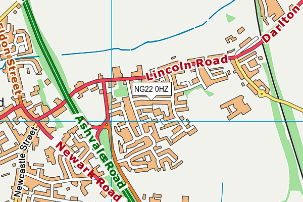 NG22 0HZ map - OS VectorMap District (Ordnance Survey)