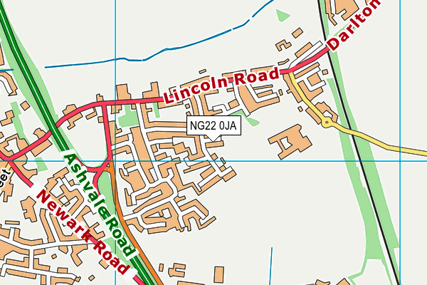 NG22 0JA map - OS VectorMap District (Ordnance Survey)