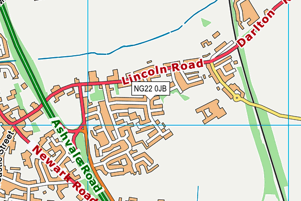 NG22 0JB map - OS VectorMap District (Ordnance Survey)