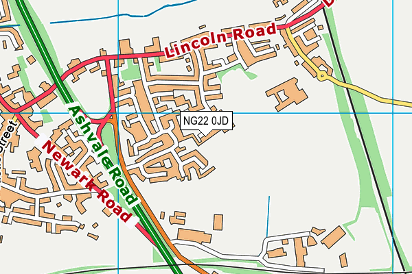 NG22 0JD map - OS VectorMap District (Ordnance Survey)