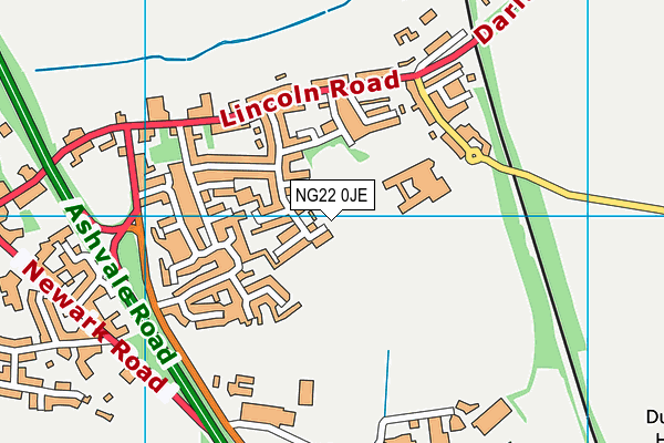 Gilbert Avenue Playing Field map (NG22 0JE) - OS VectorMap District (Ordnance Survey)
