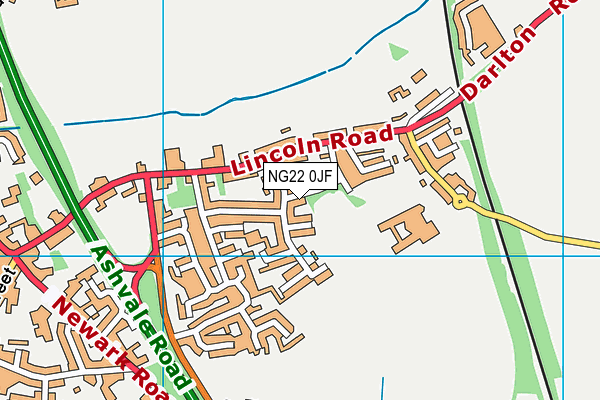 NG22 0JF map - OS VectorMap District (Ordnance Survey)