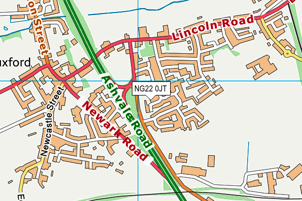 NG22 0JT map - OS VectorMap District (Ordnance Survey)