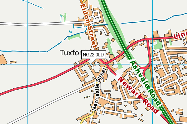 NG22 0LD map - OS VectorMap District (Ordnance Survey)