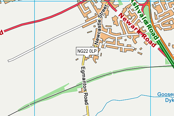 NG22 0LP map - OS VectorMap District (Ordnance Survey)