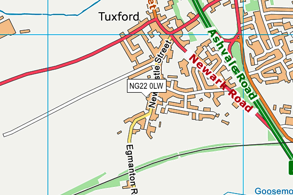 NG22 0LW map - OS VectorMap District (Ordnance Survey)