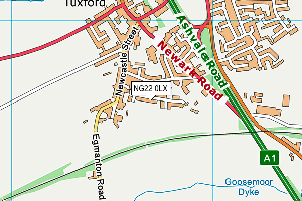 NG22 0LX map - OS VectorMap District (Ordnance Survey)