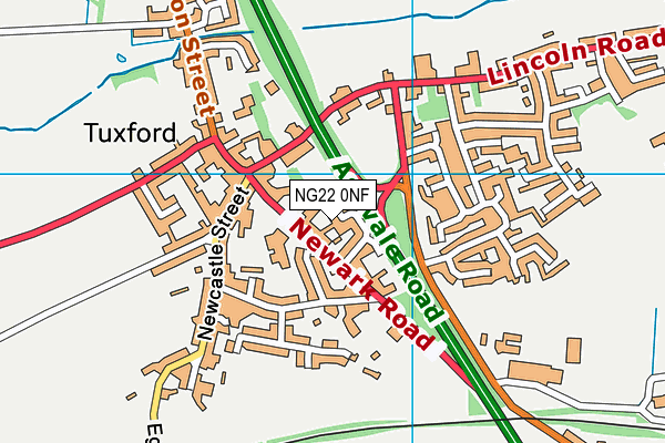 NG22 0NF map - OS VectorMap District (Ordnance Survey)