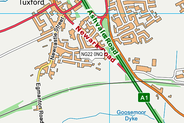 NG22 0NQ map - OS VectorMap District (Ordnance Survey)