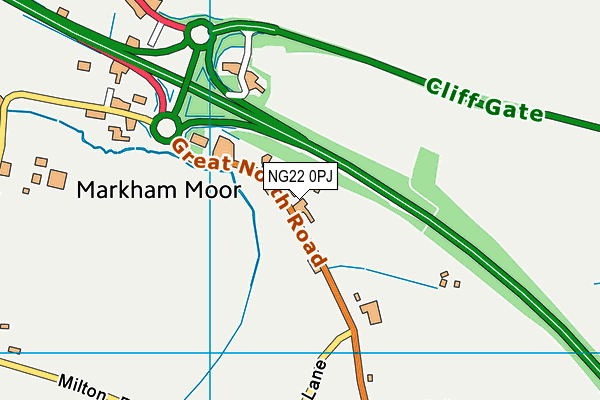 NG22 0PJ map - OS VectorMap District (Ordnance Survey)