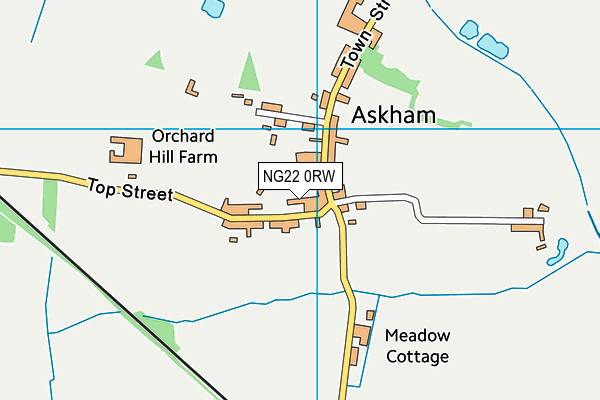 NG22 0RW map - OS VectorMap District (Ordnance Survey)