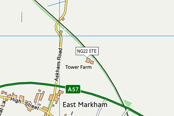 NG22 0TE map - OS VectorMap District (Ordnance Survey)