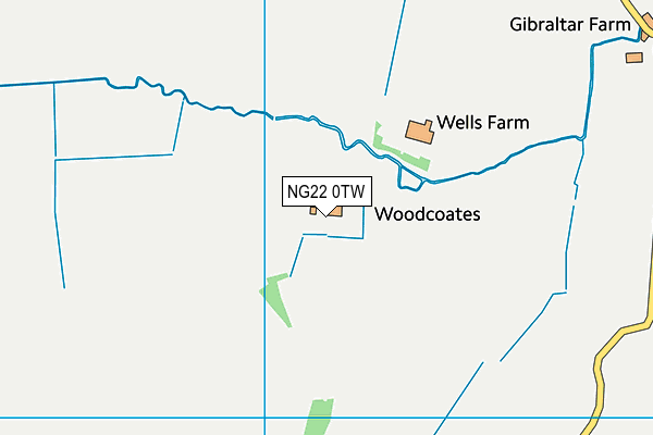 NG22 0TW map - OS VectorMap District (Ordnance Survey)