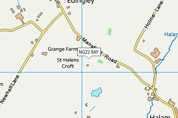 NG22 8AY map - OS VectorMap District (Ordnance Survey)