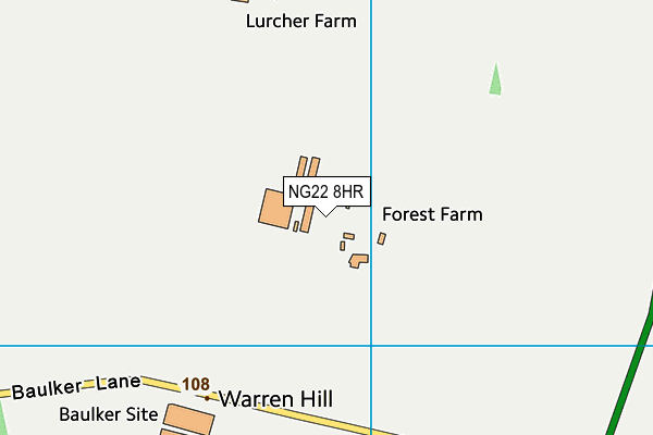NG22 8HR map - OS VectorMap District (Ordnance Survey)