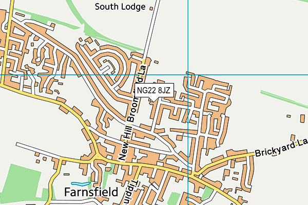 NG22 8JZ map - OS VectorMap District (Ordnance Survey)