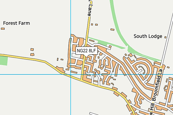 NG22 8LF map - OS VectorMap District (Ordnance Survey)