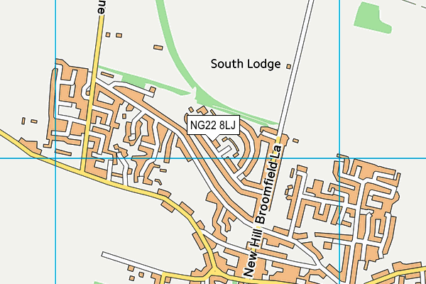 NG22 8LJ map - OS VectorMap District (Ordnance Survey)