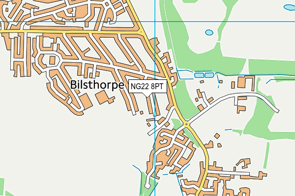 NG22 8PT map - OS VectorMap District (Ordnance Survey)