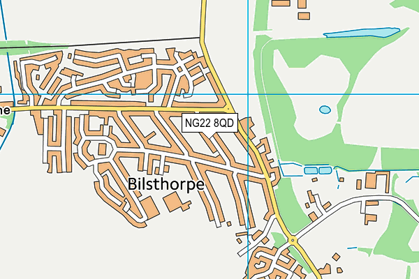 NG22 8QD map - OS VectorMap District (Ordnance Survey)