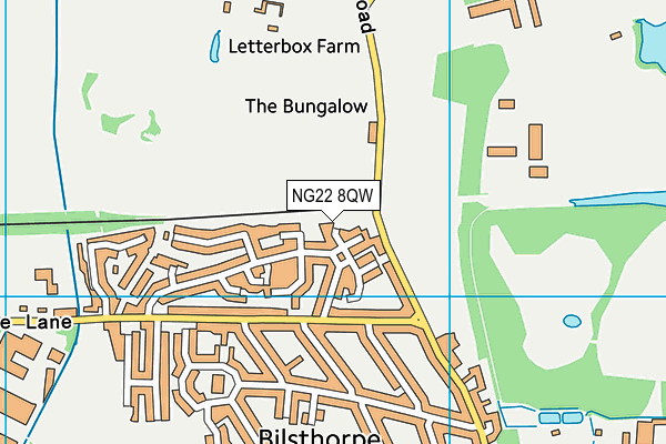Bilsthorpe Sports Ground  map (NG22 8QW) - OS VectorMap District (Ordnance Survey)