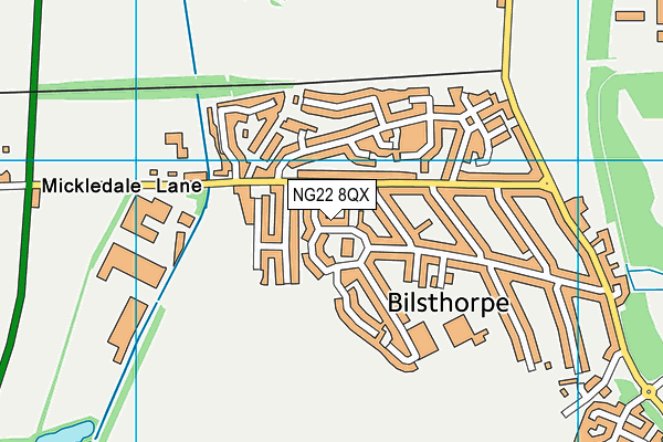 NG22 8QX map - OS VectorMap District (Ordnance Survey)