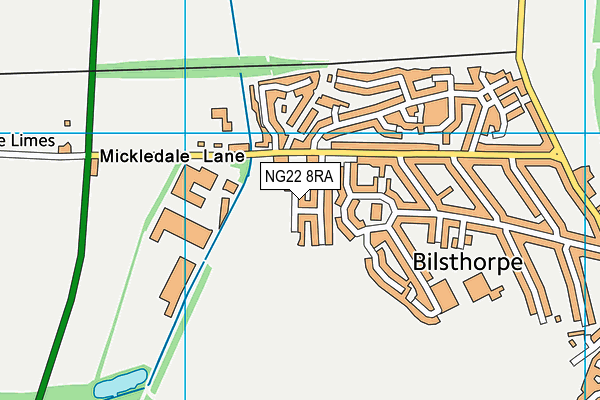 NG22 8RA map - OS VectorMap District (Ordnance Survey)
