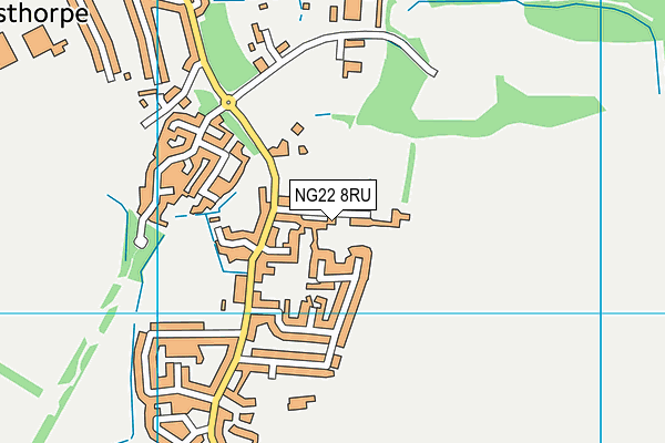 NG22 8RU map - OS VectorMap District (Ordnance Survey)