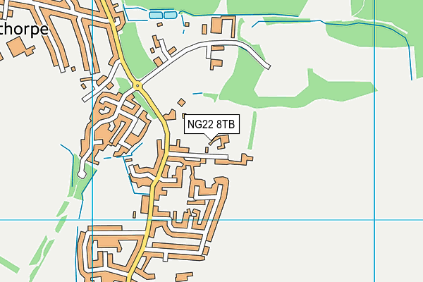NG22 8TB map - OS VectorMap District (Ordnance Survey)