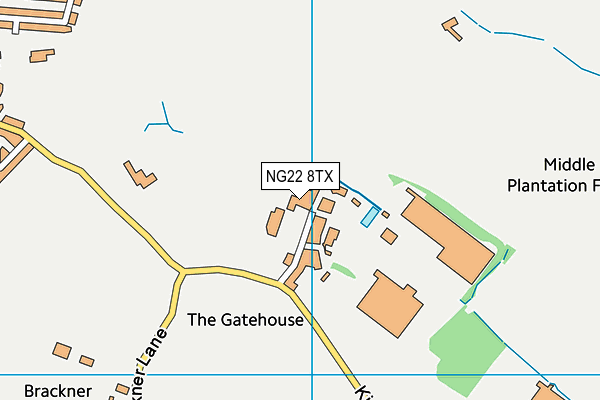 NG22 8TX map - OS VectorMap District (Ordnance Survey)