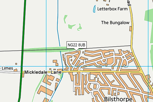 NG22 8UB map - OS VectorMap District (Ordnance Survey)