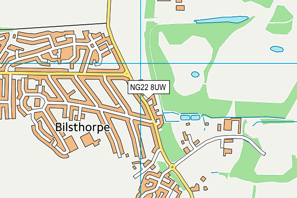 NG22 8UW map - OS VectorMap District (Ordnance Survey)