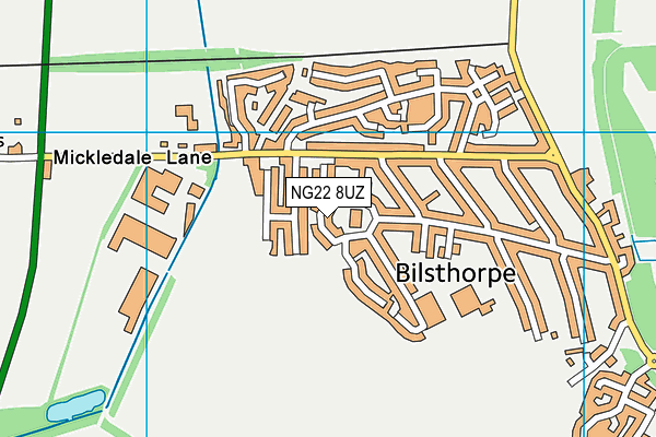 NG22 8UZ map - OS VectorMap District (Ordnance Survey)