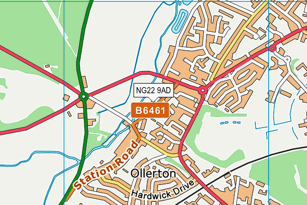 NG22 9AD map - OS VectorMap District (Ordnance Survey)